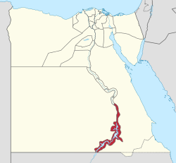 موقع محافظة أسوان في مصر.